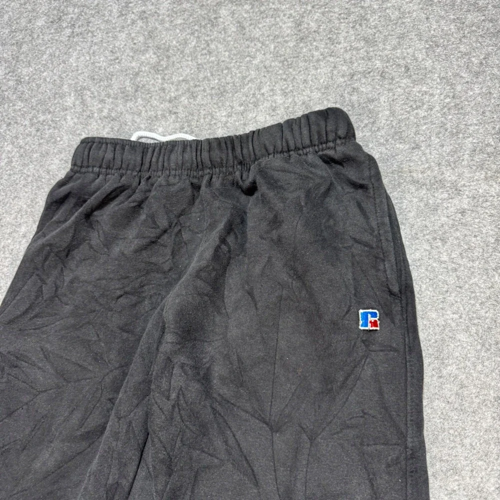Russell Athletic Black Fleece Sweatpants Straight Leg Joggers Mens Medium